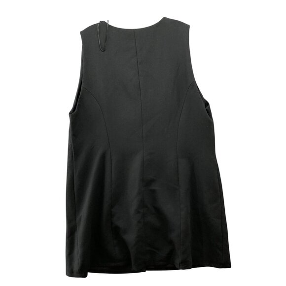 H&M Button Front Mini Dress XL Black V-Neck Jacket Dress Suit Dress Formal - Picture 2 of 8